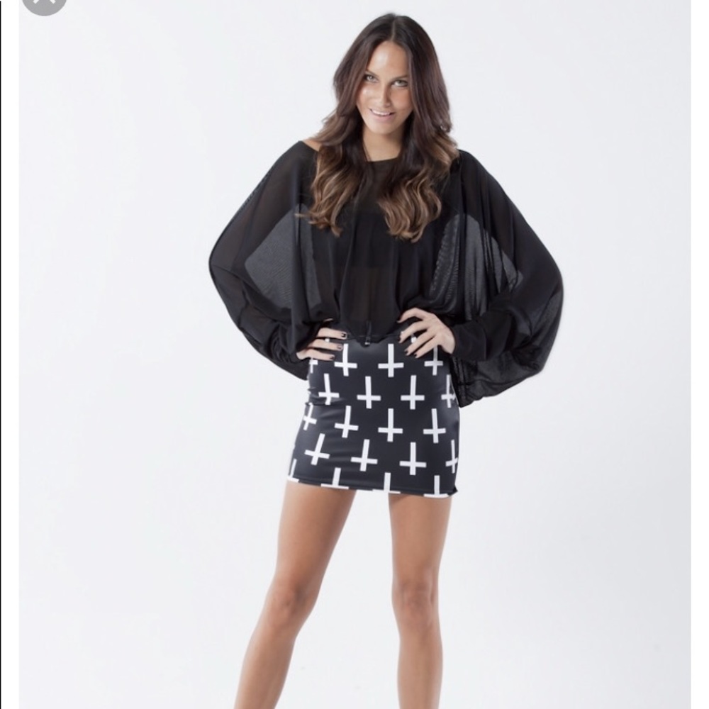EUC Black Milk Cross of St Peter Skirt Size Small